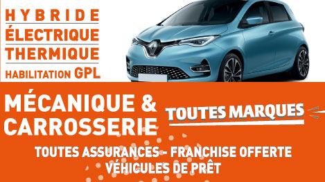 Sprint Garage-Carosserie toutes marques - Hybride, électrique, thermique, GPL - Toutes assurances - Franchise offerte - Véhicule de prêt